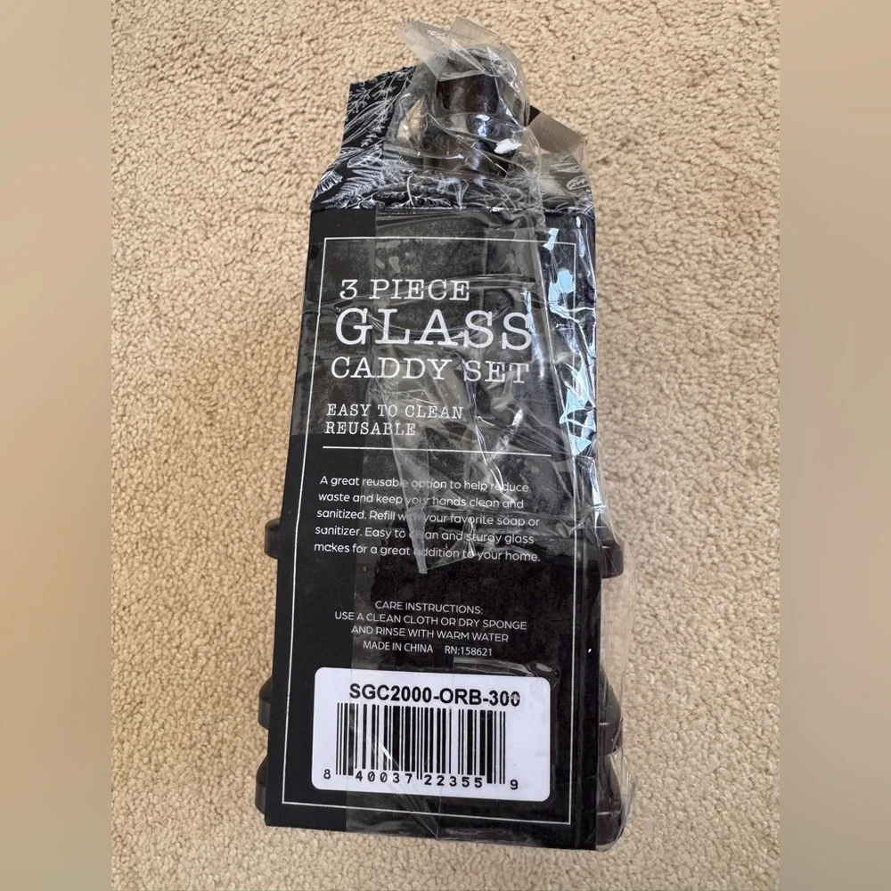 Glass Dispenser Caddy Set